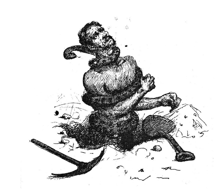 Ilustração de Raimundo Cela para o conto "A Botija", do livro Senzalas (1919)