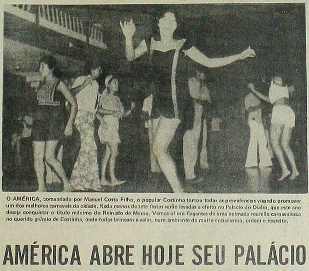 Foliões no salão do América, Correio do Ceará de 23 de fevereiro de 1974