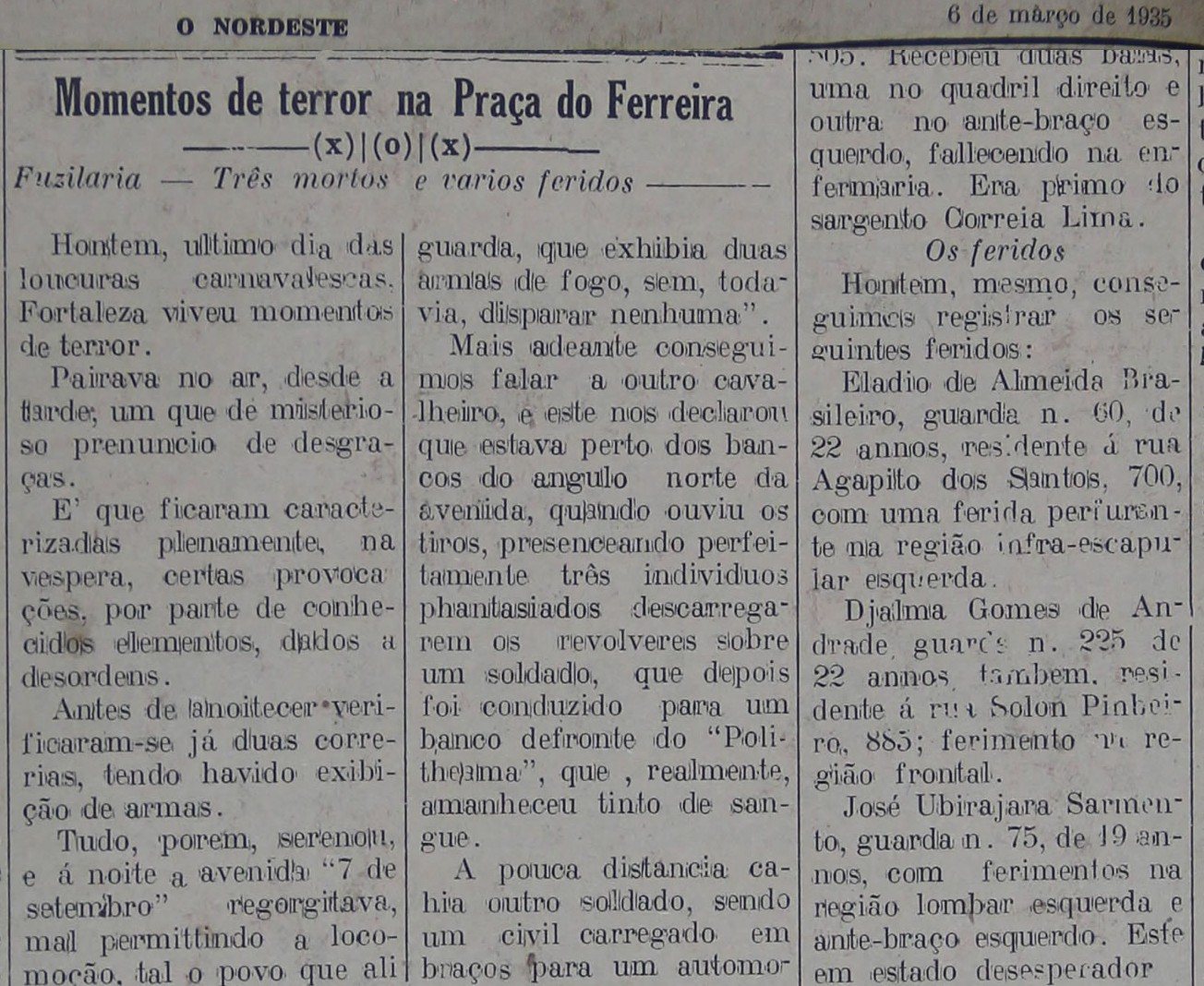Matéria d'O Nordeste de 6 de março de 1935
