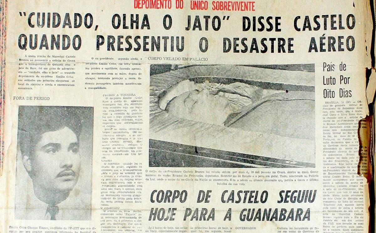 Capa do Unitário de 19 de julho de 1967, com o depoimento do sobrevivente e o velório no Palácio da Luz
