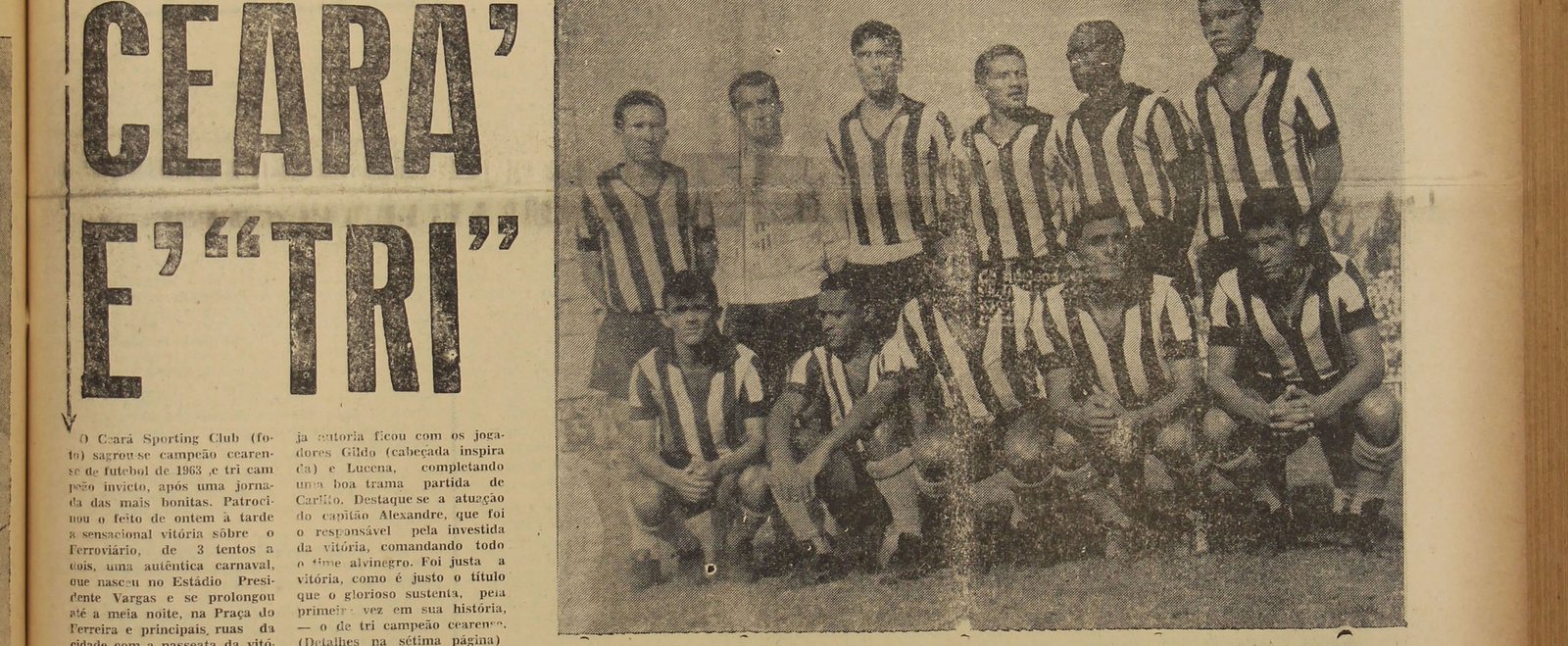 Elenco do Ceará Sporting Club n'O Nordeste de 2 de dezembro de 1963