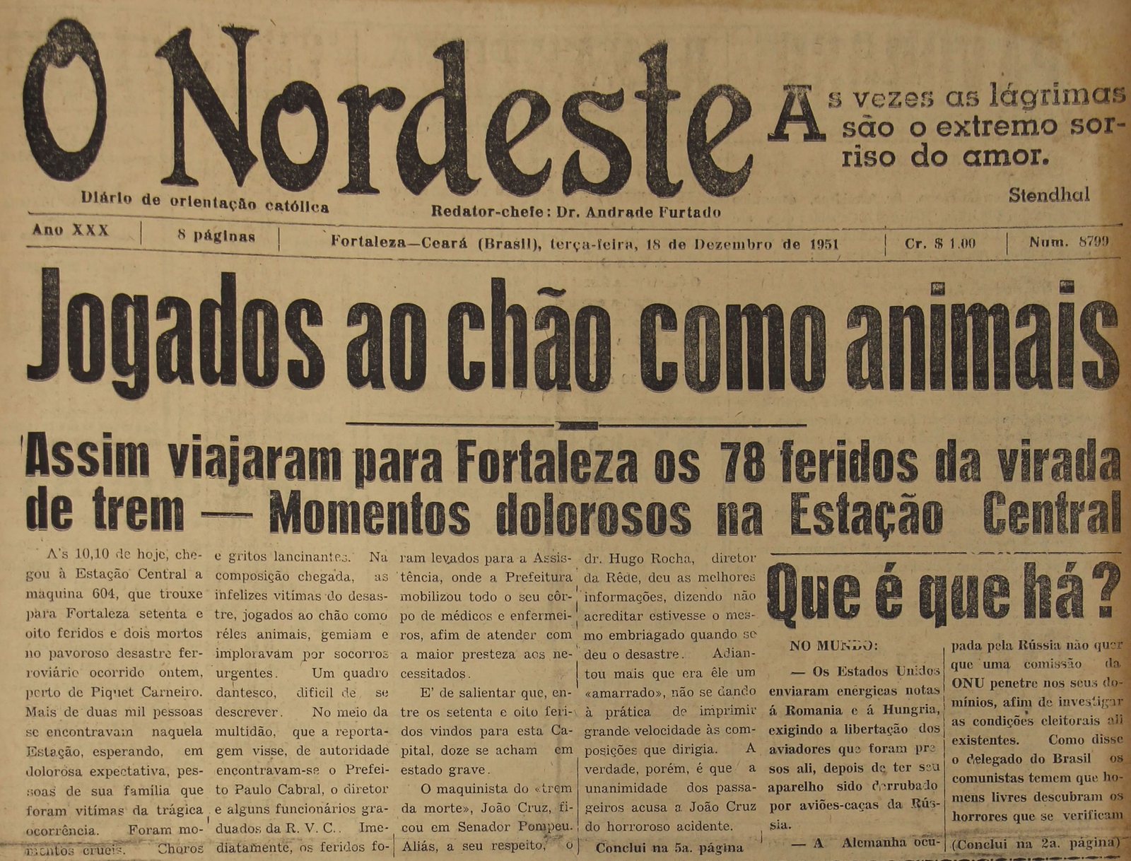 Capa d'O Nordeste de 18 de dezembro de 1951