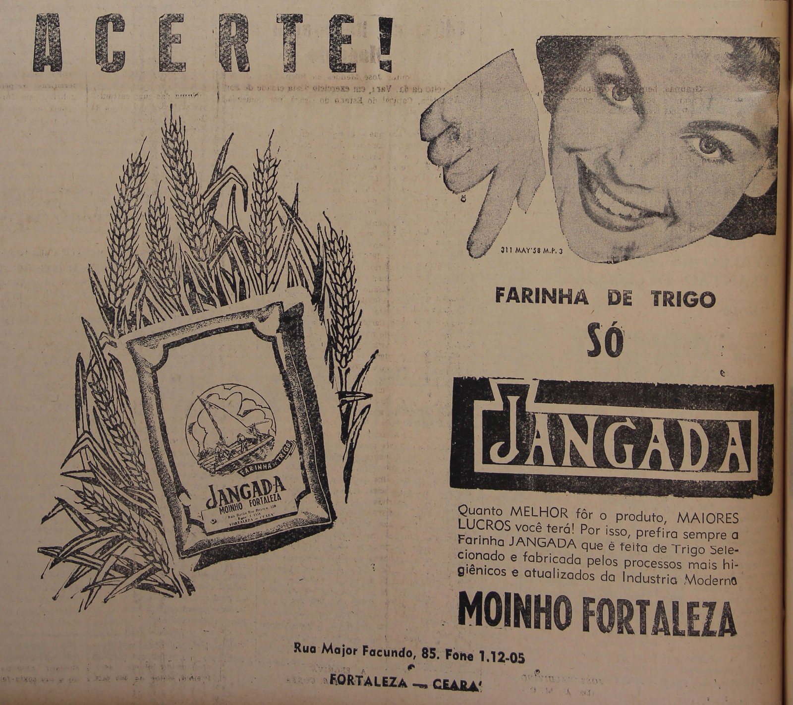 Anúncio da Farinha Jangada n'O Nordeste de 23 de julho de 1959