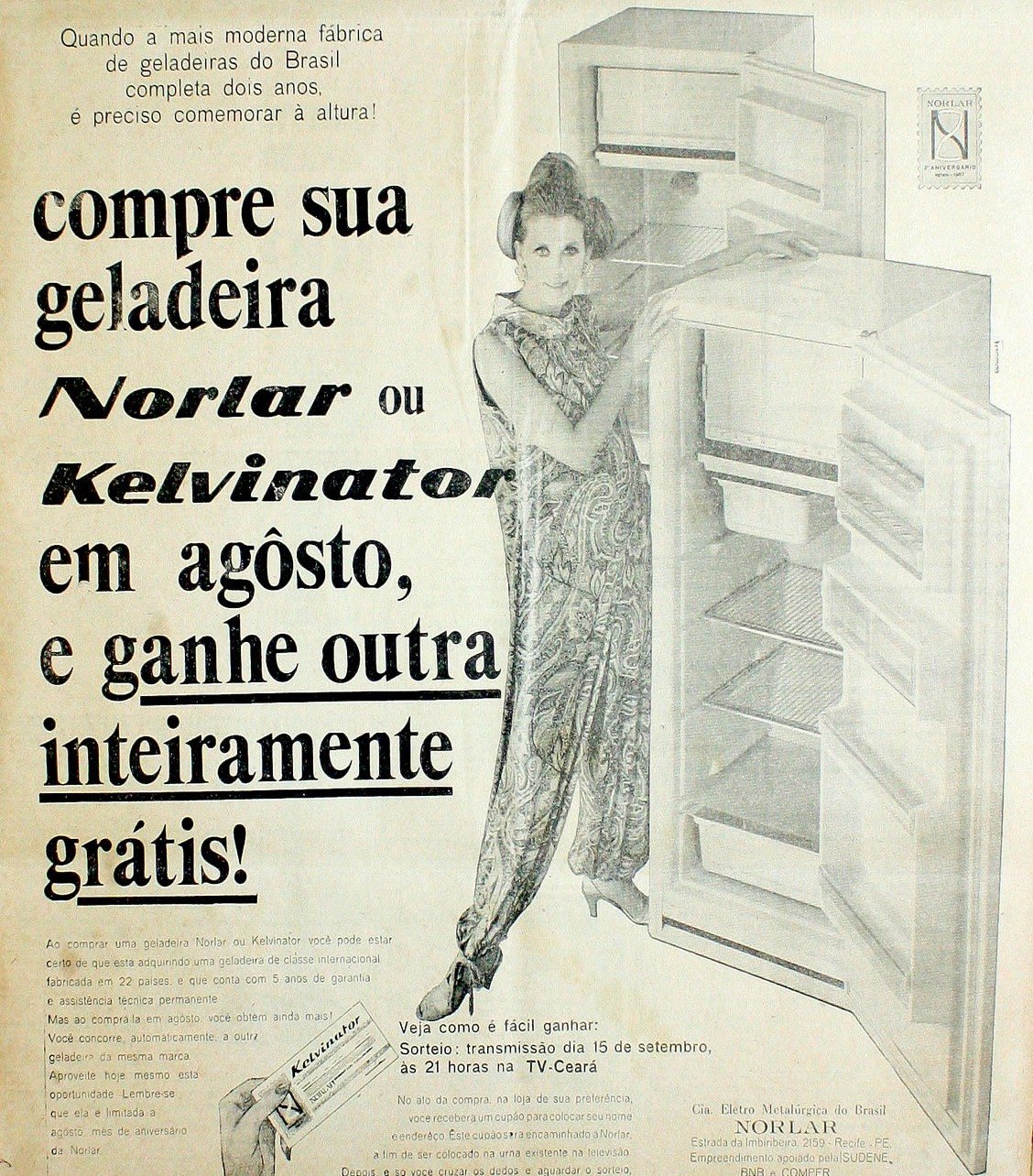 Anúncio da Norlar no Unitário de 30 de julho de 1967