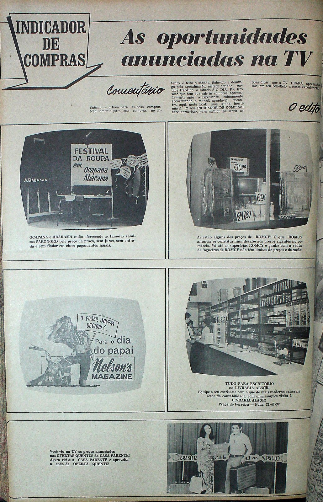 Página "Indicador de Compras", agosto de 1970