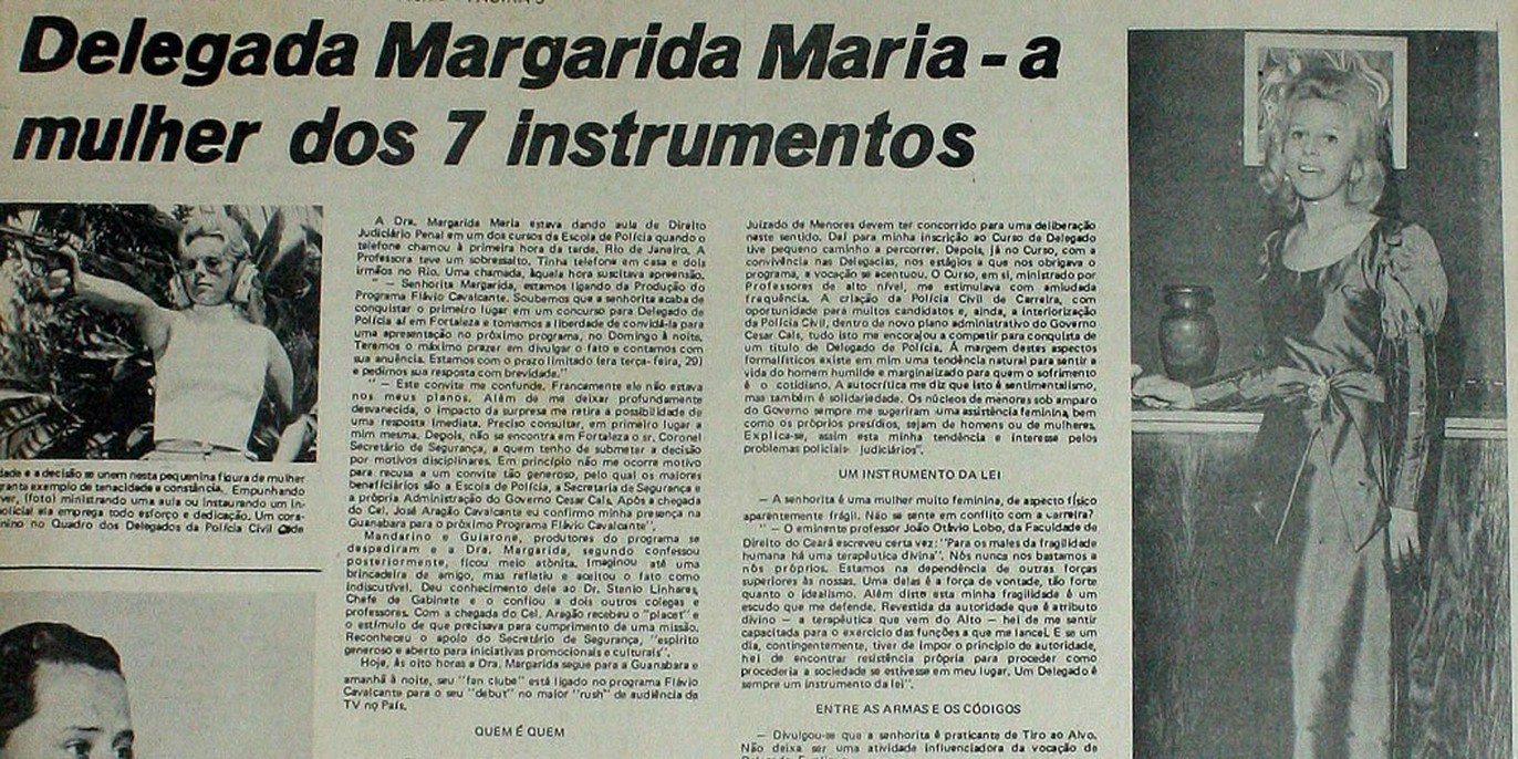 Correio do Ceará, junho de 1973: a delegada Margarida Maria