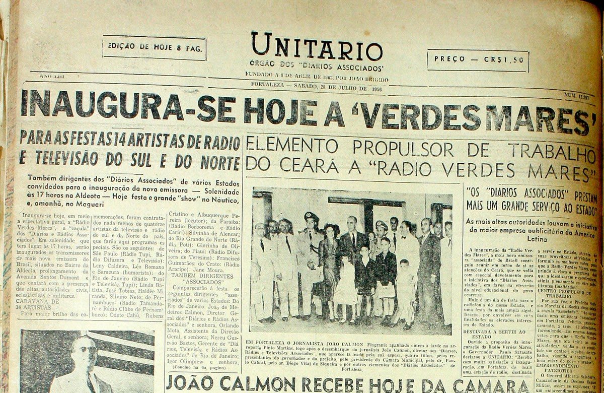 Manchete e foto da comitiva de João Calmon