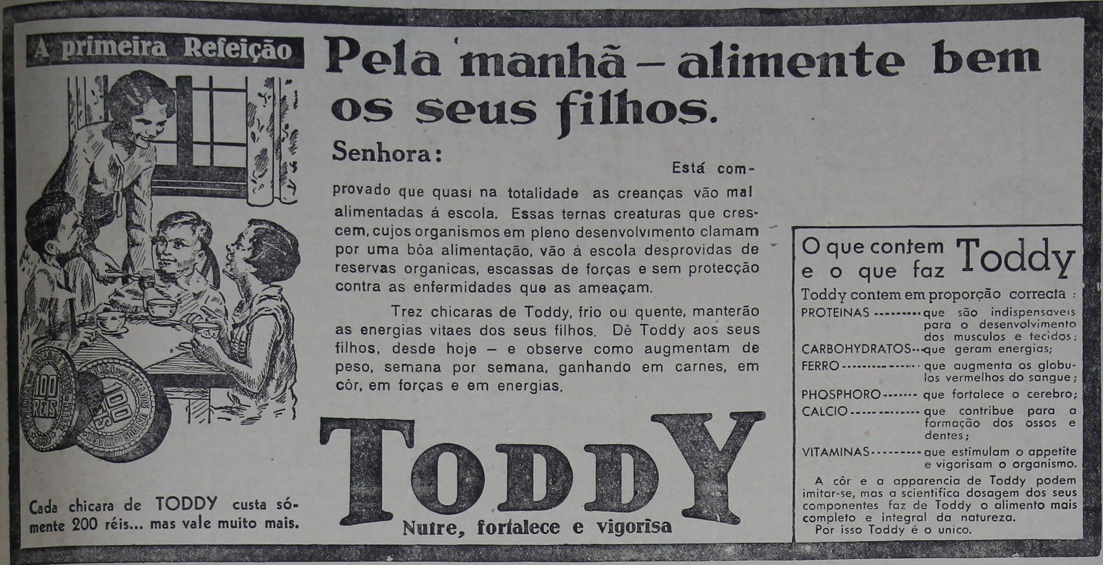 Anúncio de Toddy n'O Nordeste de 16 de agosto de 1934