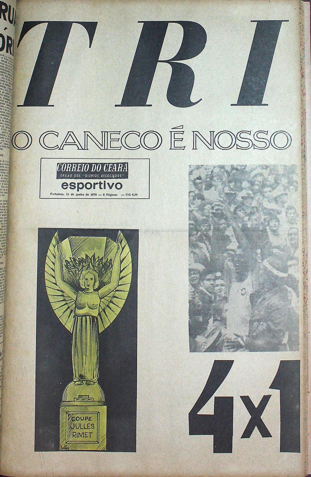 Capa do Correio do Ceará Esportivo de 21 de junho de 1970