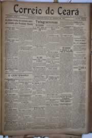 Página do jornal Correio do Ceará de outubro de 1922