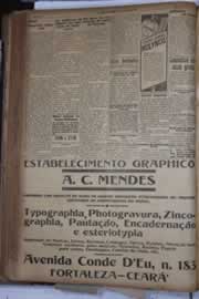Página do jornal Correio do Ceará de fevereiro de 1928
