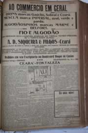 Página do jornal Correio do Ceará de março de 1928