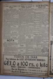 Página do jornal Correio do Ceará de janeiro de 1933