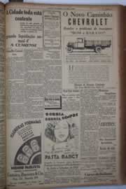 Página do jornal Correio do Ceará de maio de 1933