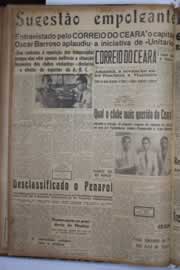 Página do jornal Correio do Ceará de agosto de 1940