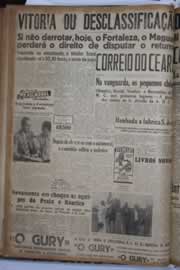 Página do jornal Correio do Ceará de agosto de 1940