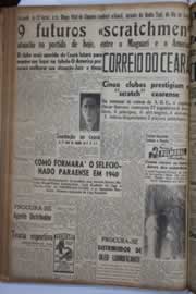 Página do jornal Correio do Ceará de outubro de 1940