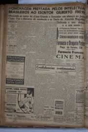 Página do jornal Correio do Ceará de agosto de 1941