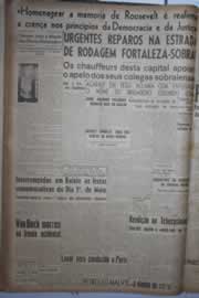 Página do jornal Correio do Ceará de maio de 1945
