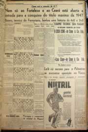 Página do jornal Correio do Ceará de novembro de 1947