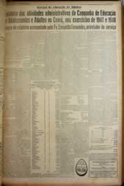 Página do jornal Correio do Ceará de setembro de 1949