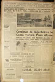 Página do jornal Correio do Ceará de janeiro de 1950