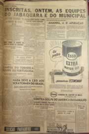 Página do jornal Correio do Ceará de junho de 1952