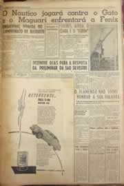 Página do jornal Correio do Ceará de novembro de 1952