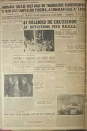 Página do jornal Correio do Ceará de janeiro de 1954