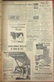 Página do jornal Correio do Ceará de junho de 1954