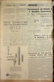 Página do jornal Correio do Ceará de junho de 1955