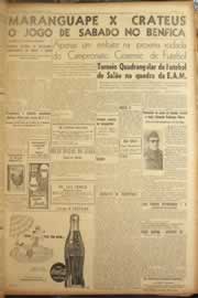 Página do jornal Correio do Ceará de janeiro de 1956