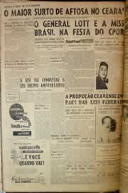 Página do jornal Correio do Ceará de junho de 1956