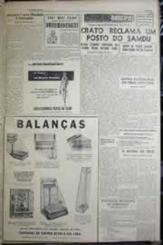Página do jornal Correio do Ceará de outubro de 1956
