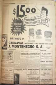 Página do jornal Correio do Ceará de fevereiro de 1958