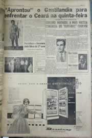 Página do jornal Correio do Ceará de setembro de 1958