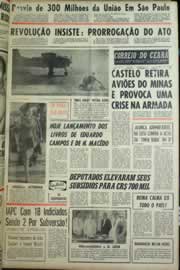 Página do jornal Correio do Ceará de agosto de 1964