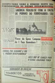 Página do jornal Correio do Ceará de setembro de 1965