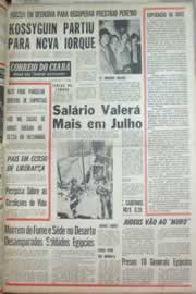 Página do jornal Correio do Ceará de junho de 1967