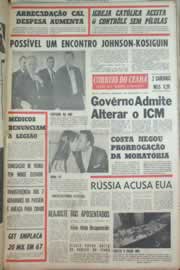 Página do jornal Correio do Ceará de junho de 1967