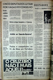 Página do jornal Correio do Ceará de maio de 1970