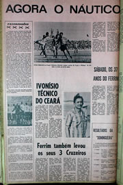 Página do jornal Correio do Ceará de maio de 1970
