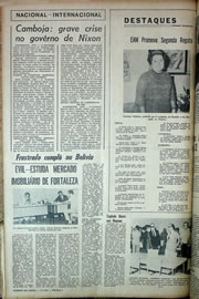 Página do jornal Correio do Ceará de maio de 1970