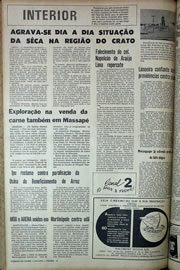 Página do jornal Correio do Ceará de junho de 1970