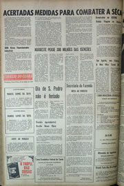 Página do jornal Correio do Ceará de junho de 1970