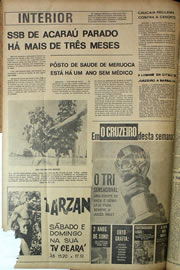 Página do jornal Correio do Ceará de junho de 1970