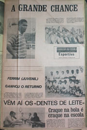 Página do jornal Correio do Ceará de julho de 1970