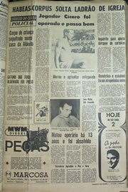 Página do jornal Correio do Ceará de julho de 1970