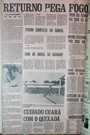 Página do jornal Correio do Ceará de julho de 1970