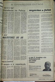 Página do jornal Correio do Ceará de julho de 1970